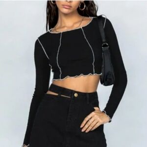 Princess Polly Long-Sleeve Crop Top